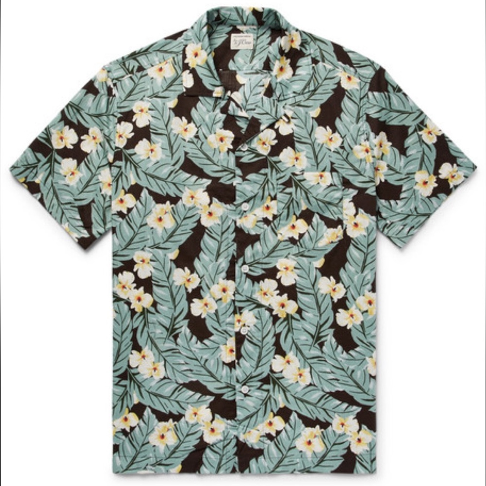 J. Crew Hawaiian camp-collar button-up shirt, L